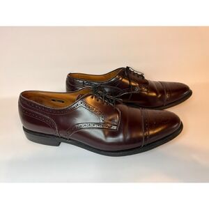 Allen Edmonds SANFORD Burgundy Cap Toe Brogue‎ Derby Oxford Shoes Men 11.5 B